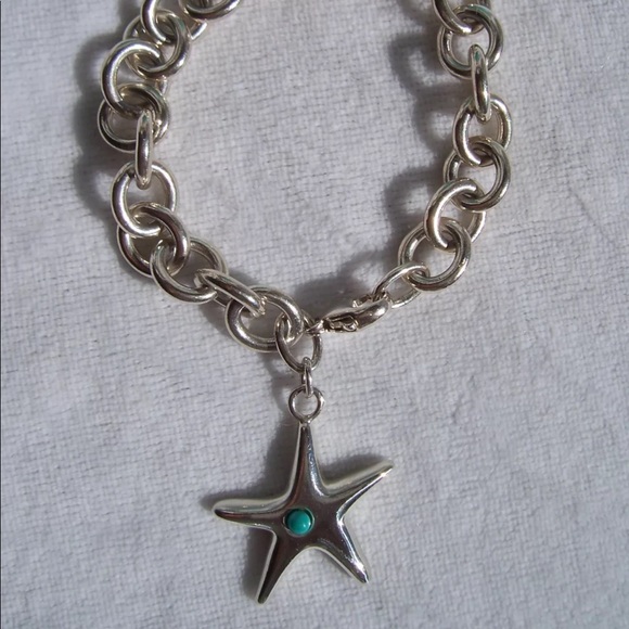 Tiffany & Co. Sterling Silver & Turquoise Starfish Bracelet - Picture 2 of 5